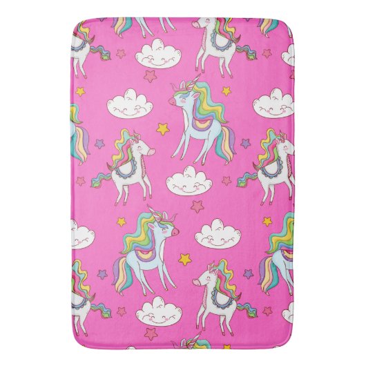 Pattern Funny Unicorn Cute Badmat (Voorkant Verticaal)