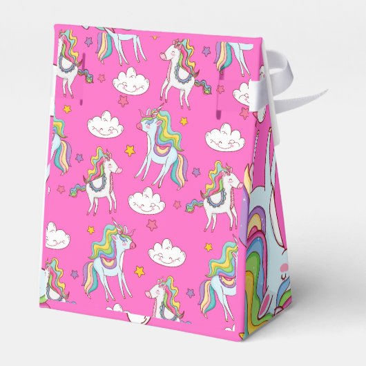 Pattern Funny Unicorn Cute Bedankdoosjes (Achterkant)