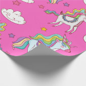 Pattern Funny Unicorn Cute Cadeaupapier (Hoek)
