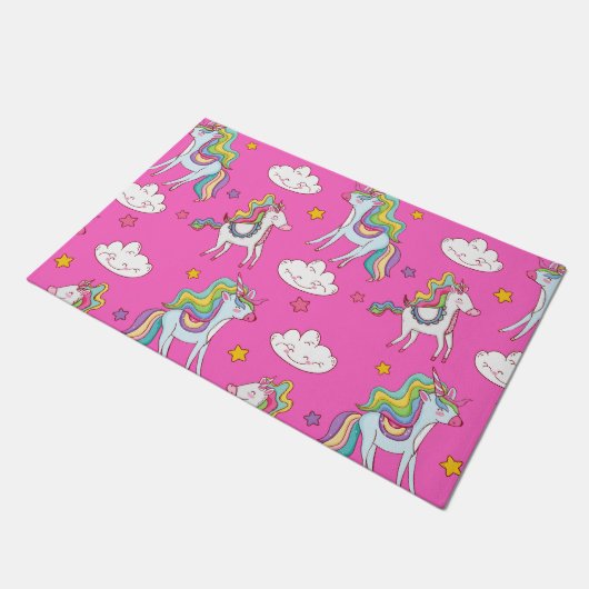 Pattern Funny Unicorn Cute Deurmat (Schuin)