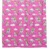 Pattern Funny Unicorn Cute Douchegordijn (Voorkant)