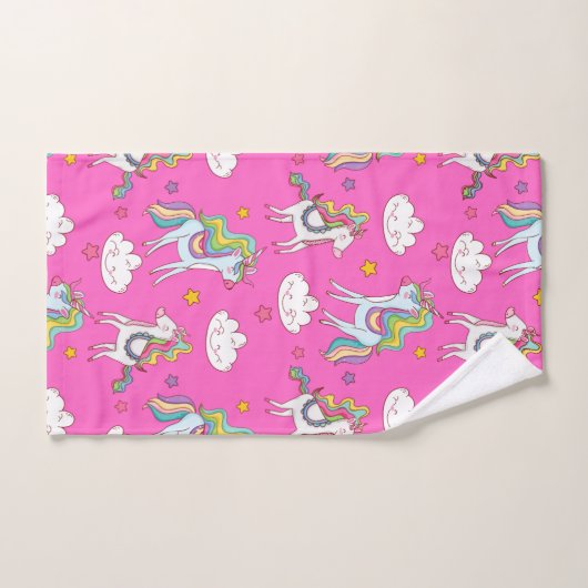 Pattern Funny Unicorn Cute Handdoek (Handdoek)