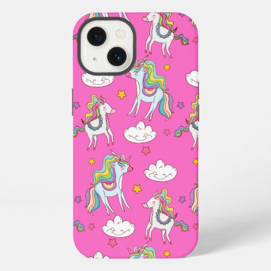 Pattern Funny Unicorn Cute iPhone Hoesje (Achterkant)