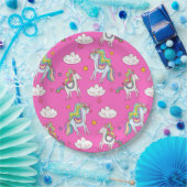 Pattern Funny Unicorn Cute Papieren Bordje (Feest)