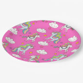 Pattern Funny Unicorn Cute Papieren Bordje (Gekanteld)