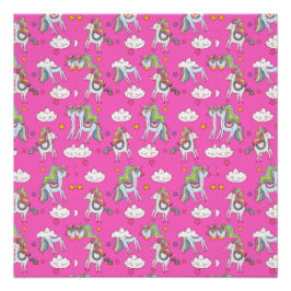 Pattern Funny Unicorn Cute Perfect Poster