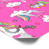Pattern Funny Unicorn Cute Perfect Poster (Hoek)
