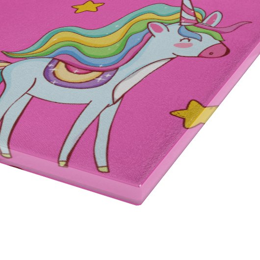 Pattern Funny Unicorn Cute Snijplank (Hoek)