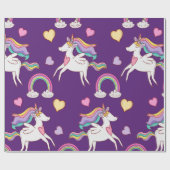 Pattern Funny Unicorn Magic Horse Cute Cadeaupapier (Vlak)