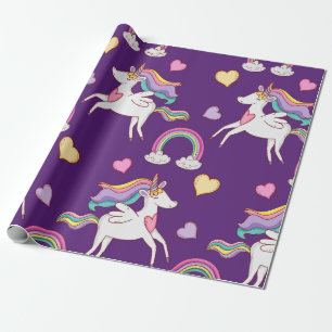 Pattern Funny Unicorn Magic Horse Cute Cadeaupapier