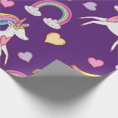 Pattern Funny Unicorn Magic Horse Cute Cadeaupapier (Hoek)