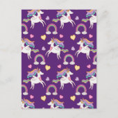 Pattern Funny Unicorn Magic Horse Cute Feestdagenkaart (Voorkant)