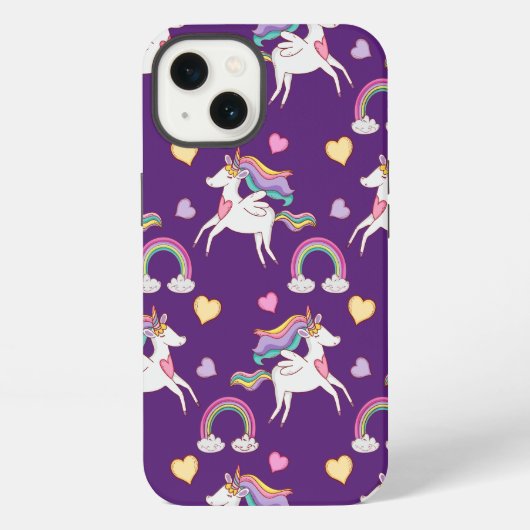 Pattern Funny Unicorn Magic Horse Cute iPhone Hoesje (Achterkant)