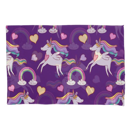 Pattern Funny Unicorn Magic Horse Cute Kussensloop (Voorkant-Links)