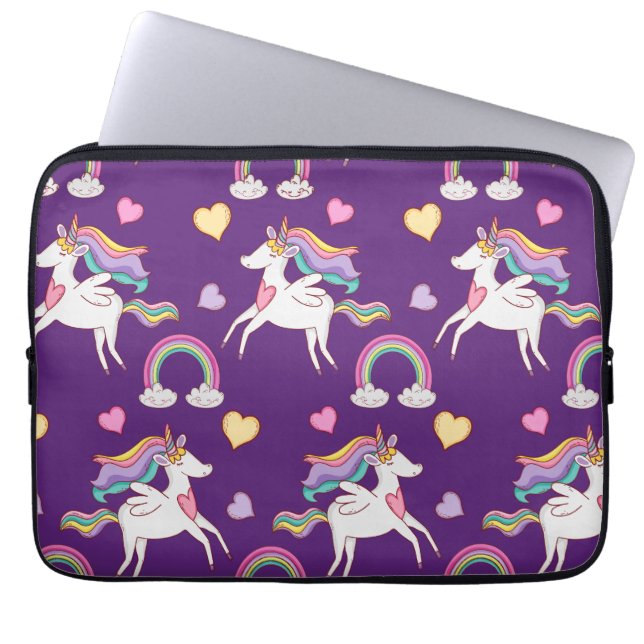 Pattern Funny Unicorn Magic Horse Cute      Laptop Sleeve (Voorkant)
