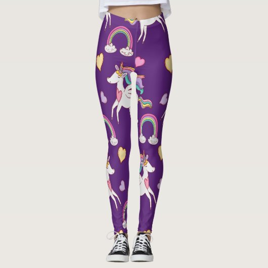 Pattern Funny Unicorn Magic Horse Cute Leggings (Voorkant)