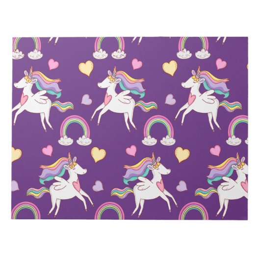 Pattern Funny Unicorn Magic Horse Cute Notitieblok (Voorkant)