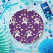 Pattern Funny Unicorn Magic Horse Cute Papieren Bordje (Feest)