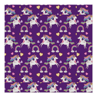 Pattern Funny Unicorn Magic Horse Cute Perfect Poster
