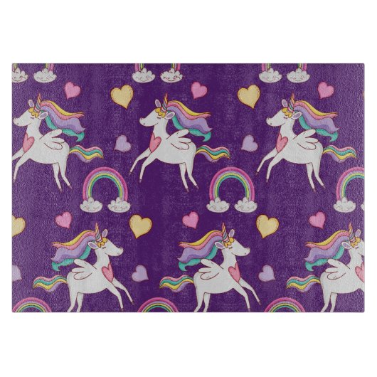 Pattern Funny Unicorn Magic Horse Cute Snijplank (Voorkant)