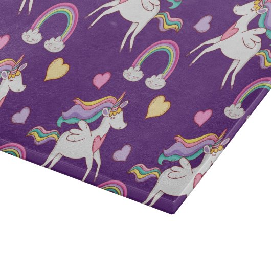 Pattern Funny Unicorn Magic Horse Cute Snijplank (Hoek)
