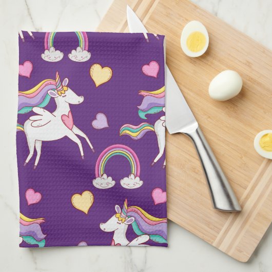 Pattern Funny Unicorn Magic Horse Cute Theedoek (Quarter Fold)