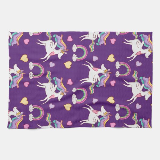 Pattern Funny Unicorn Magic Horse Cute Theedoek (Horizontaal)