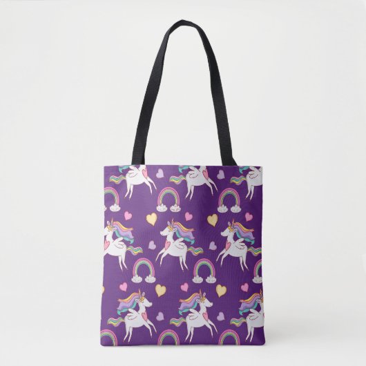 Pattern Funny Unicorn Magic Horse Cute Tote Bag (Voorkant)