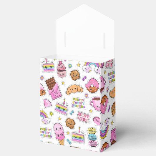 Pattern Funny Unicorn Magic Rainbow Cute Bedankdoosjes (Geopend)