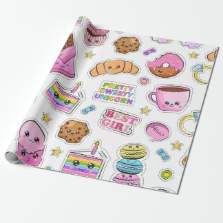 Pattern Funny Unicorn Magic Rainbow Cute Cadeaupapier