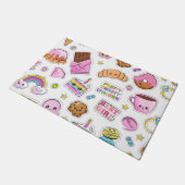 Pattern Funny Unicorn Magic Rainbow Cute Deurmat (Schuin)