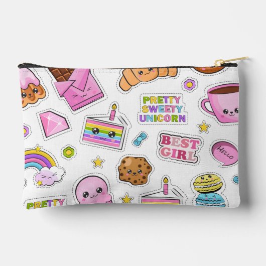 Pattern Funny Unicorn Magic Rainbow Cute Etui (Achterkant)