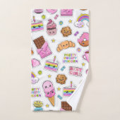 Pattern Funny Unicorn Magic Rainbow Cute Handdoek (Handdoek)