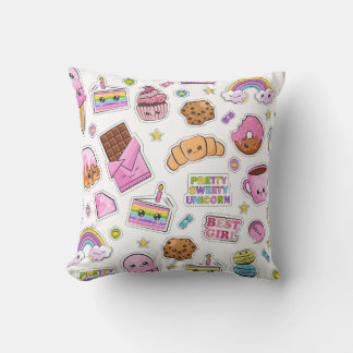 Pattern Funny Unicorn Magic Rainbow Cute Kussen