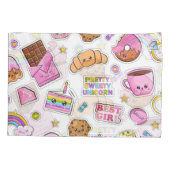 Pattern Funny Unicorn Magic Rainbow Cute Kussensloop (Achterkant-Links)