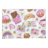 Pattern Funny Unicorn Magic Rainbow Cute Kussensloop (Voorkant-Rechts)