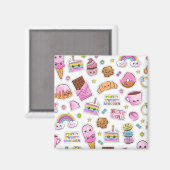 Pattern Funny Unicorn Magic Rainbow Cute Magneet (Voorkant / Achterkant)