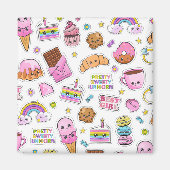 Pattern Funny Unicorn Magic Rainbow Cute Magneet (Voorkant)