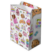 Pattern Funny Unicorn Magic Rainbow Cute Medium Cadeauzakje (Achterkant Gekanteld)