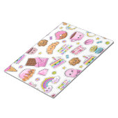 Pattern Funny Unicorn Magic Rainbow Cute Notitieblok (Schuin)