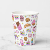 Pattern Funny Unicorn Magic Rainbow Cute Papieren Bekers (Achterkant)