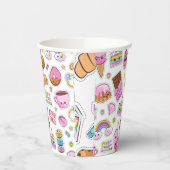 Pattern Funny Unicorn Magic Rainbow Cute Papieren Bekers (Links)