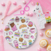 Pattern Funny Unicorn Magic Rainbow Cute Papieren Bordje (Feest)