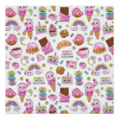 Pattern Funny Unicorn Magic Rainbow Cute Perfect Poster (Voorkant)