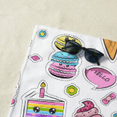 Pattern Funny Unicorn Magic Rainbow Cute Strandlaken (In situ)