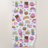 Pattern Funny Unicorn Magic Rainbow Cute Strandlaken (Voorkant)