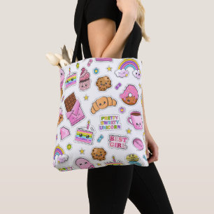 Pattern Funny Unicorn Magic Rainbow Cute Tote Bag