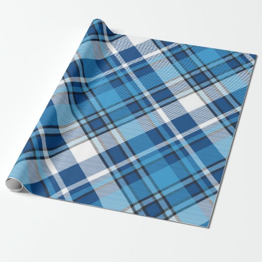 Pattern Geometric Trendy Blue Cadeaupapier (Uitgerold)