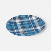 Pattern Geometric Trendy Blue Papieren Bordje (Gekanteld)