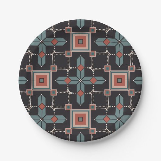 Pattern Geometric Trendy Papieren Bordje (Voorkant)